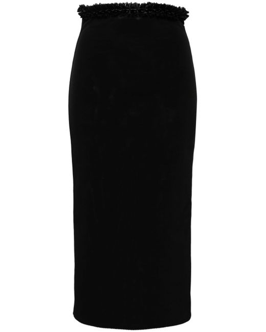 Mach & Mach ruffle-trim pencil skirt