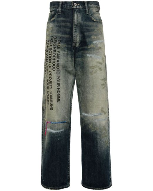 Yohji Yamamoto x Neighborhood mid-rise straight-leg jeans
