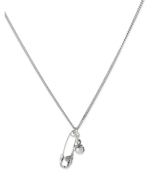 Emanuele Bicocchi safety pin pearl-pendant necklace