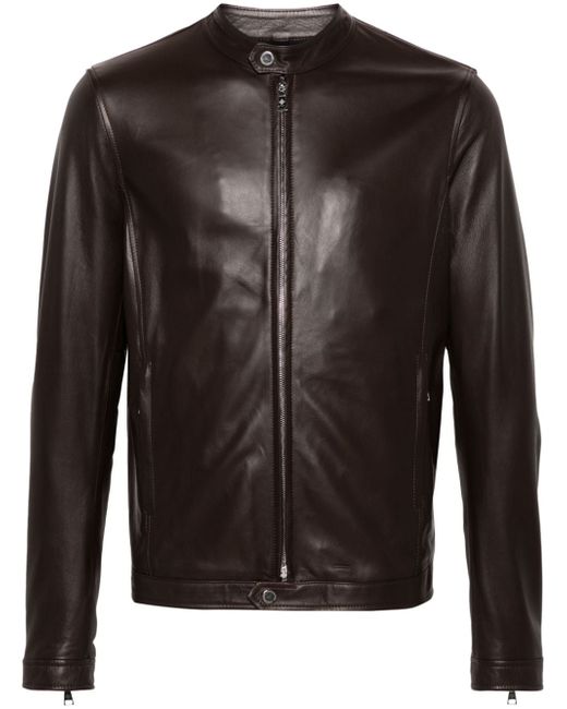 Tagliatore zip-up leather jacket