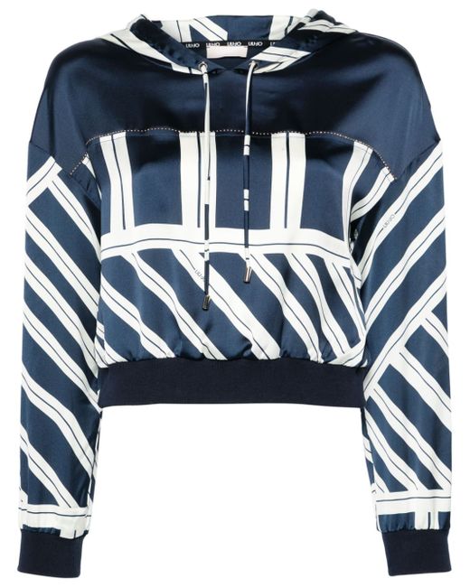 Liu •Jo multi-stripes satin hoodie