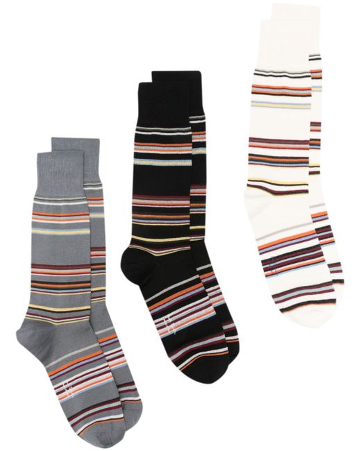 Paul Smith striped mid-calf socks pack of three