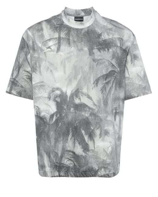 Emporio Armani palm tree-print T-shirt