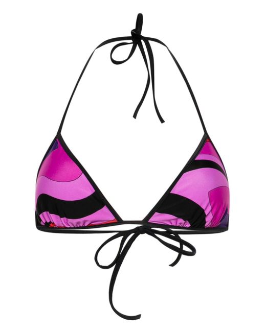 Pucci Marmo-print triangle bikini top