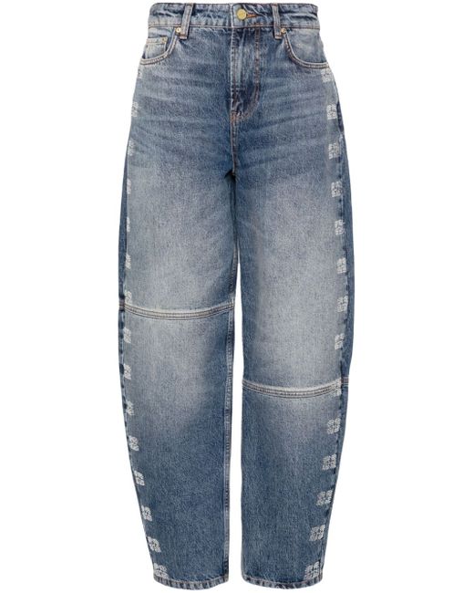 Ganni Stary high-rise tapered-leg jeans