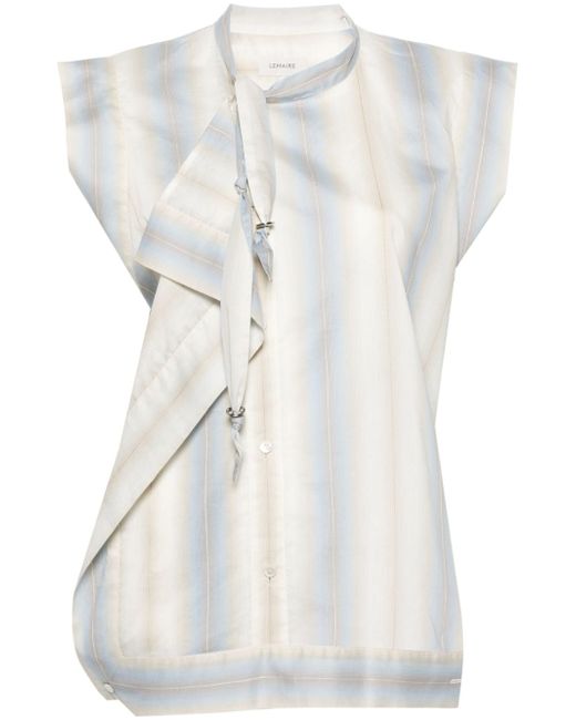 Lemaire striped draped sleeveless shirt
