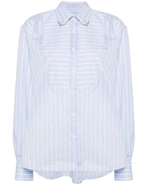 Ermanno Scervino bee-embellished striped shirt