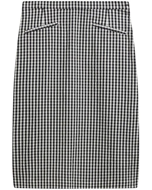 Agnès B. gingham cotton-blend midi skirt