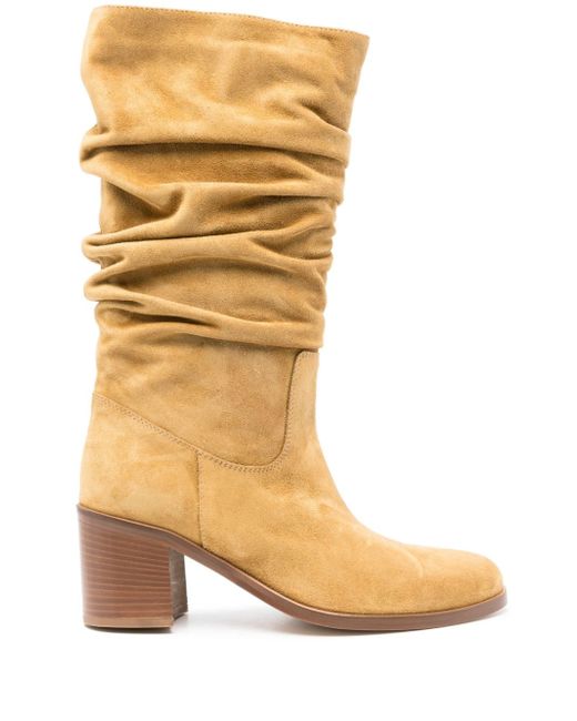 Via Roma 15 65mm suede ruched boots