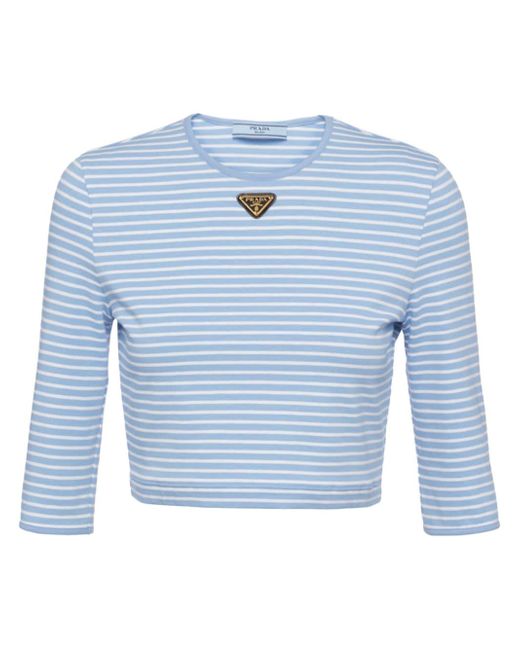 Prada striped cropped T-shirt