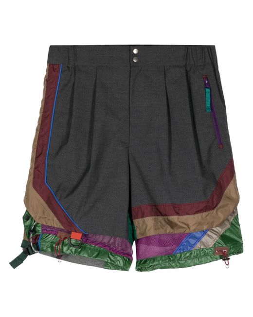 Kolor colour-block layered shorts