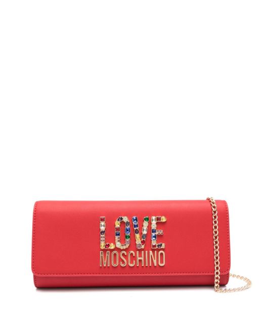 Love Moschino logo-lettering clutch bag