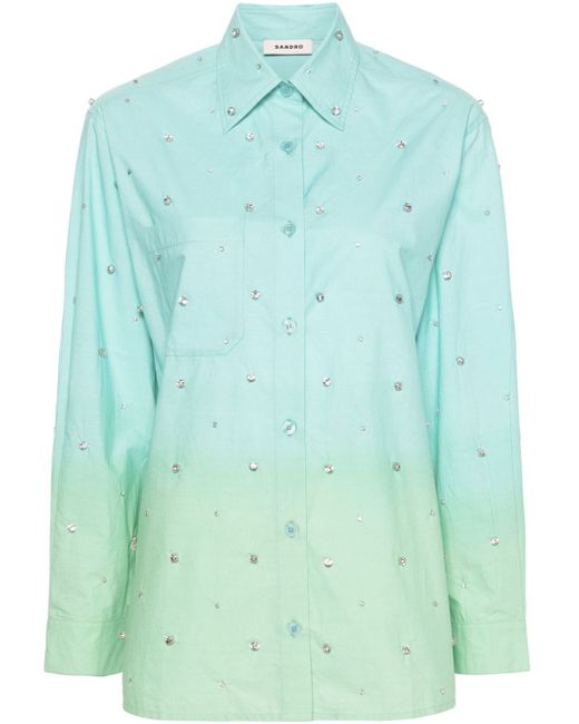 Sandro crystal-embellished gradient shirt
