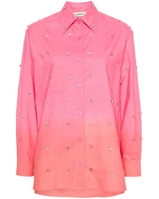 Sandro crystal-embellished gradient shirt