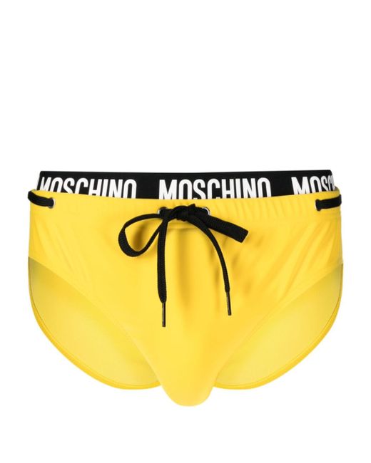 Moschino logo-waistband drawstring swim trunks