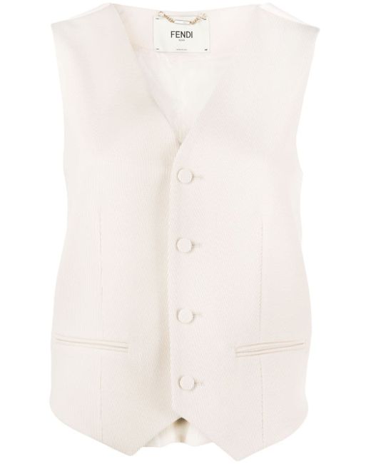 Fendi button-up virgin wool vest