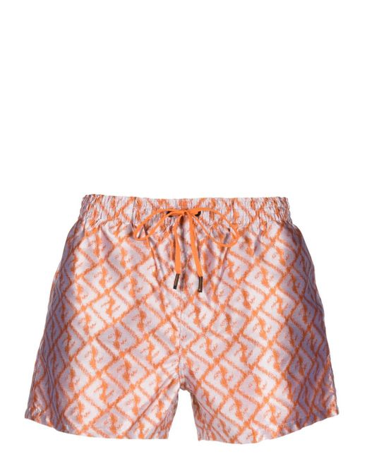 Fendi blurry monogram-print swim shorts