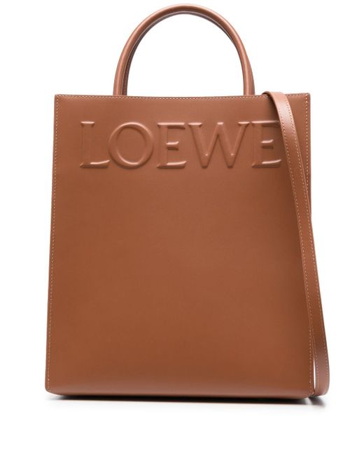 Loewe logo-embossed leather tote bag