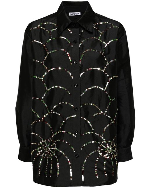 Batsheva Alison sequin-embellished blouse