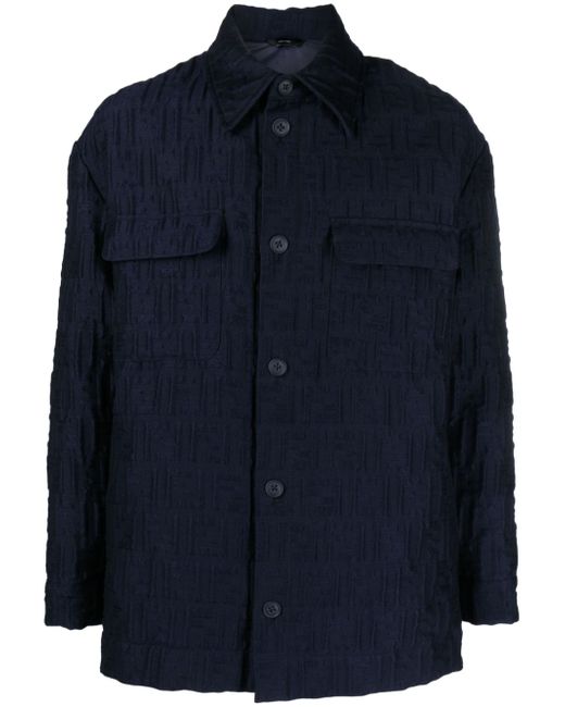 Fendi FF-embossed padded shirt jacket