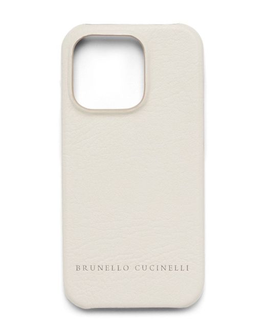 Brunello Cucinelli logo-debossed iPhone 14 Pro case