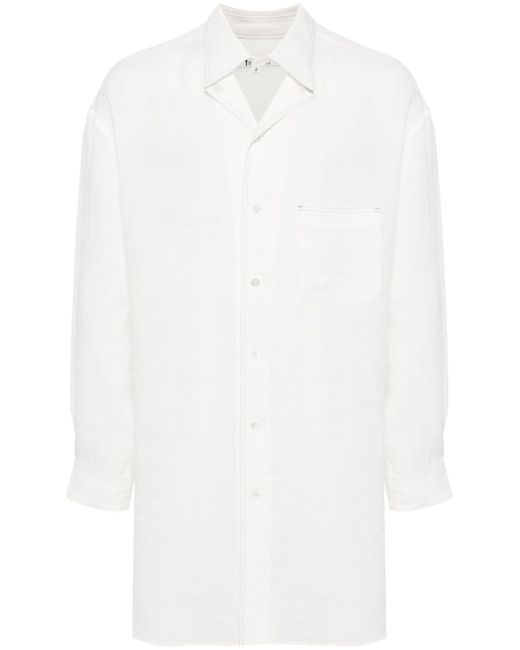 Yohji Yamamoto contrast-stitching linen shirt