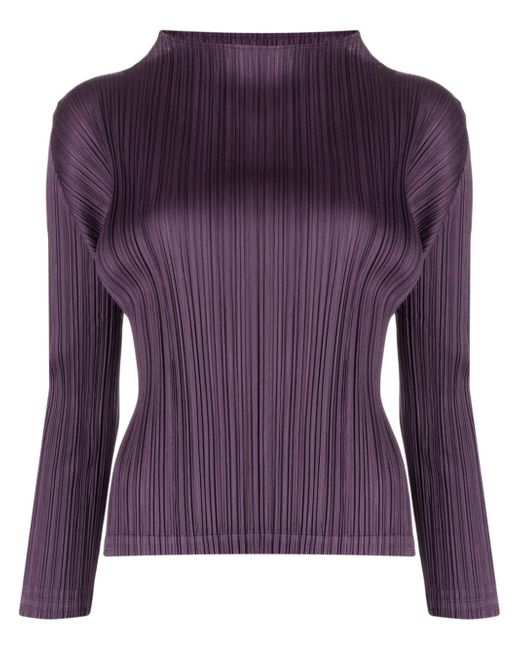 Pleats Please By Issey Miyake pleated long-sleeve top