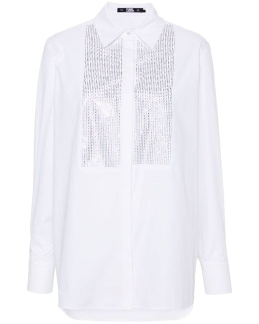 Karl Lagerfeld crystal-embellished poplin shirt