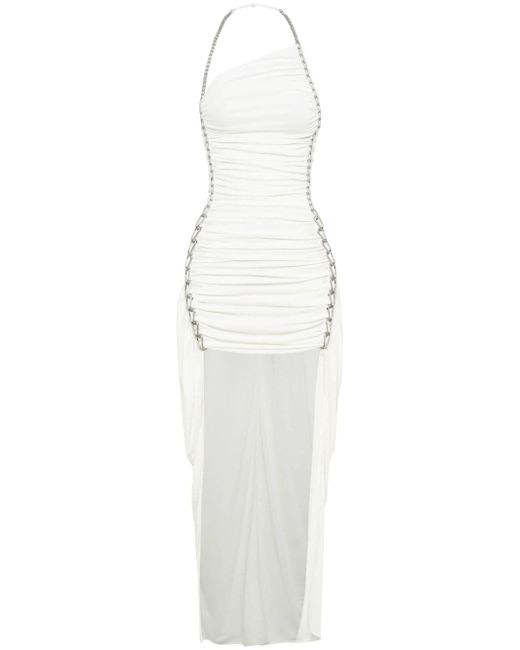 Dion Lee chain-link ruched asymmetric dress