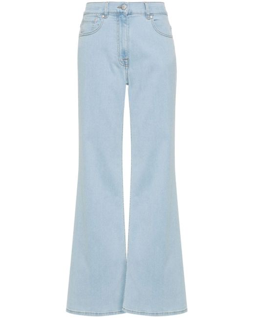 Peserico logo-patch wide-leg jeans