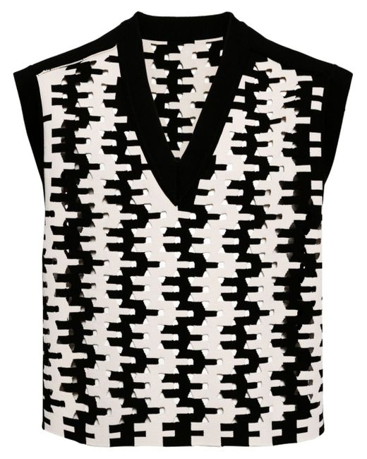 Croquis geometric-pattern print vest
