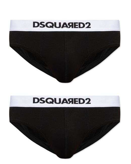 Dsquared2 logo-waistband stretch-cotton briefs pack of two