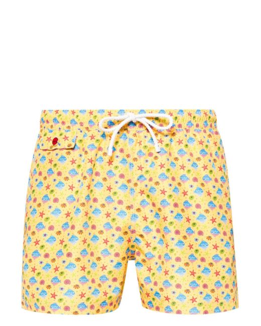 Kiton fish-print swim shorts