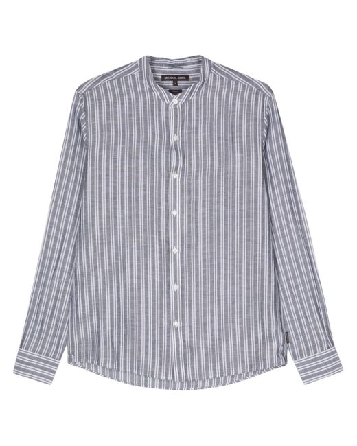 Michael Kors band-collar striped shirt