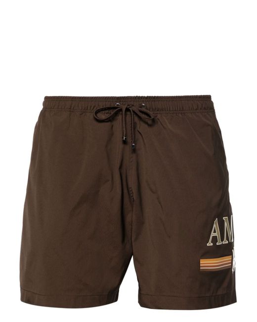 Amiri logo-print drawstring swim shorts