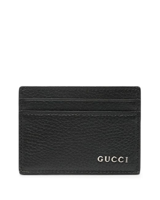 Gucci logo-lettering leather card holder