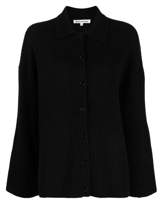 Reformation Fantino ribbed-knit cashmere cardigan