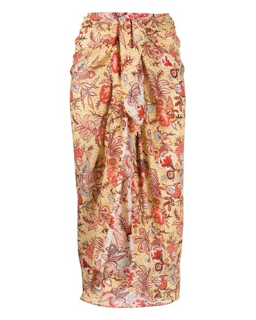 Ulla Johnson Paz floral-print sarong skirt