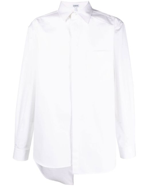 Loewe asymmetric cotton long-sleeve shirt