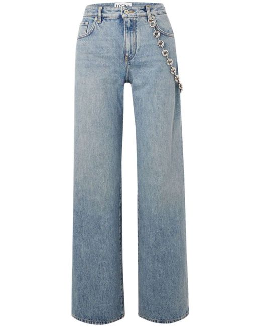 Loewe chain-embellished straight jeans
