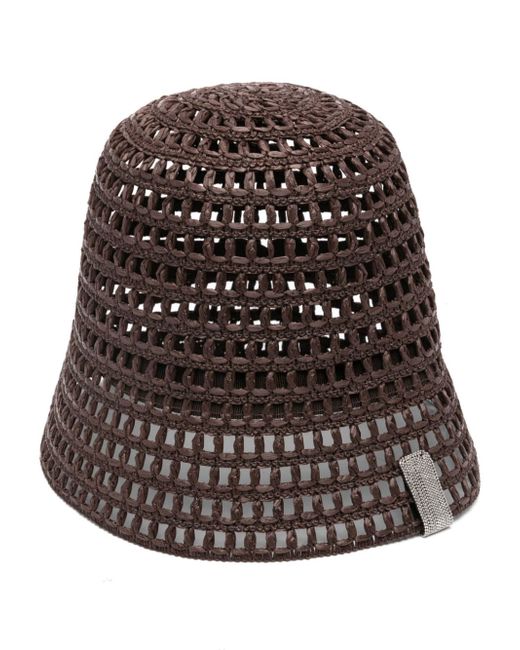 Peserico bead-embellishment interwoven hat