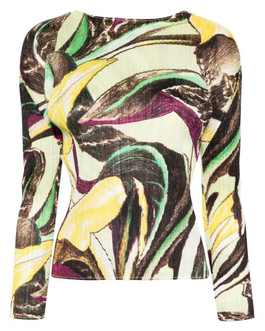 Pleats Please By Issey Miyake abstract-print plissé blouse