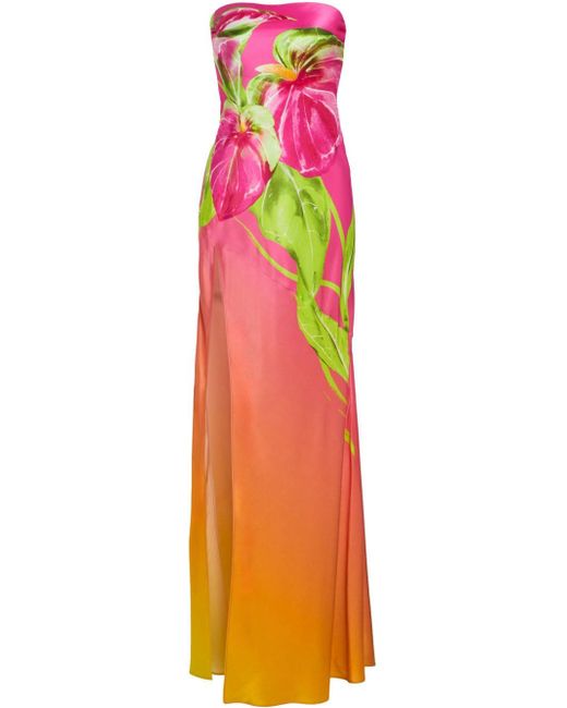 Retrofete Aiyanna strapless silk maxi dress