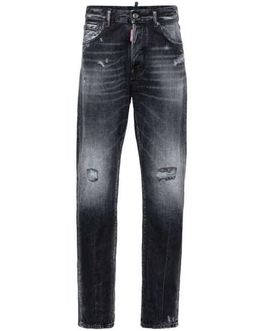 Dsquared2 642 distressed straight-leg jeans