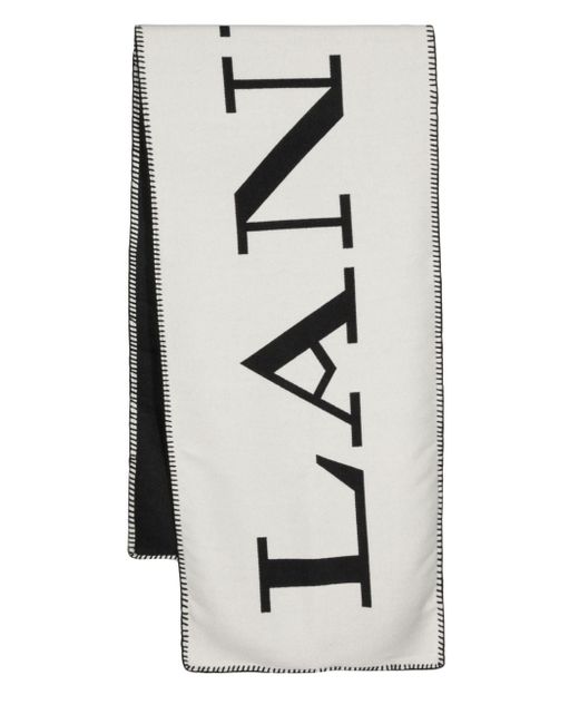 Lanvin jacquard-logo wool-blend scarf