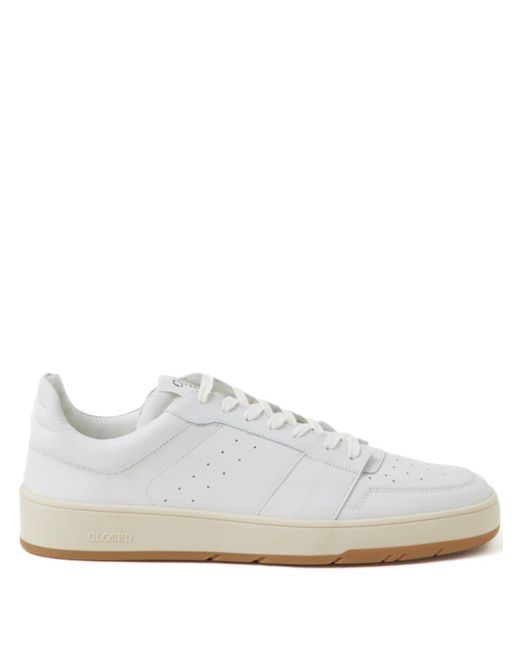 Closed panelled leather low-top sneakers