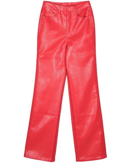 Rotate Birger Christensen faux-leather straight-leg trousers