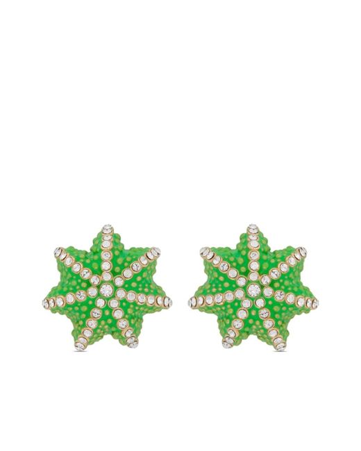 Oscar de la Renta crystal-embellished button earrings