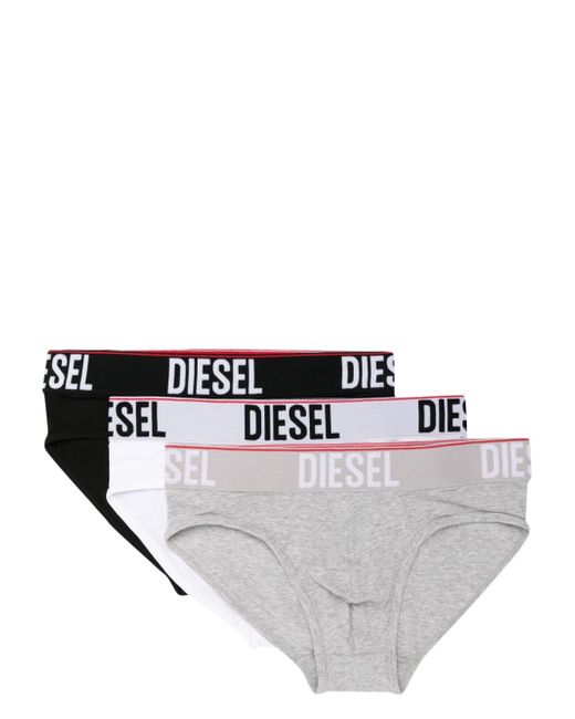 Diesel logo-waistband briefs pack of three