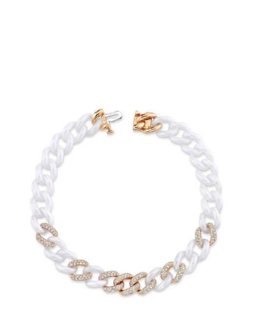 Shay 18kt rose gold and ceramic diamond link bracelet